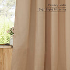 NICETOWN Thick Linen Blend Curtains Flax Textured - Image 4