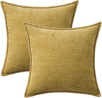 MIULEE Decorative Couch Throw Pillow Covers 18x18 Inch Mustard Yellow | - Image 6