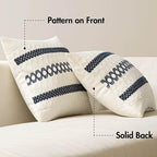MIULEE Set of 2 Navy Blue Boho Decorative Pillow Covers 18x18 Inch | Farmhouse - Image 6