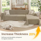 2 Pieces Sectional Couch Covers L Shaped Cover XXL Quicksand | Thick Washable - Image 3
