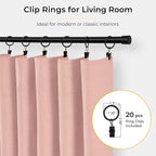 INOVADAY Linen Textured 100% Blackout Sliding Door Curtains 102x108 | Blush Pink - Image 3