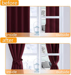 Blackout Curtains for Bedroom 52 x 54 Inches Long Burgundy 2 Panels | Thermal - Image 4