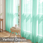 MIULEE Aqua Sheer Curtains 84 Inches Long 4 Panels 42 x 84 Inches | Light - Image 5