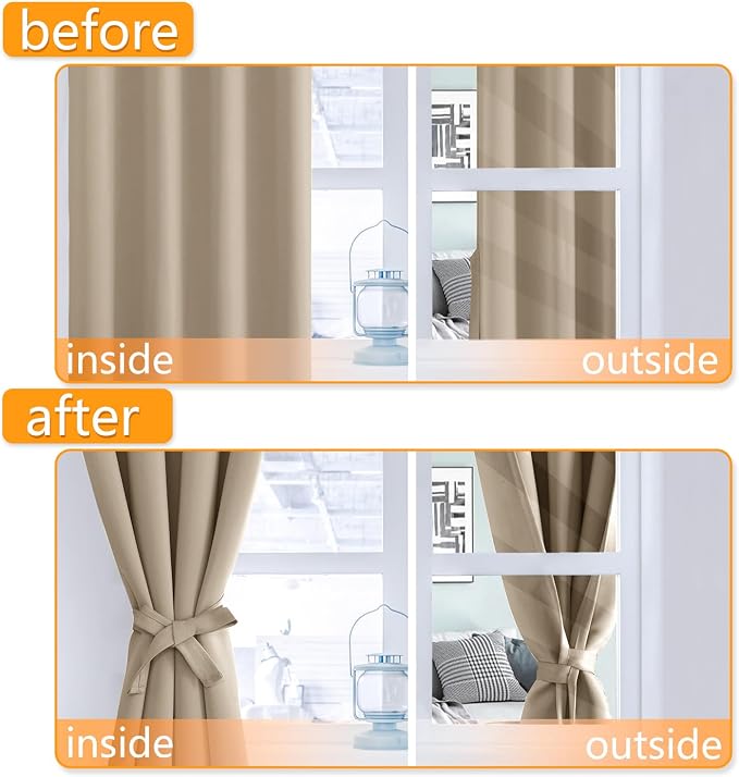 Blackout Curtains for Bedroom and Living Room, 38 x 72 Inch | Light Blocking - Image 4