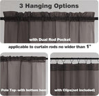 Chyhomenyc Chocolate Brown Sheer Curtains 72 Inch Length 2 Panels, Light - Image 2