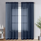 2 Panels Sheer Window Curtain Panels 96" Length by OVZME