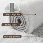 Noahas 4'x5'3'' White Fluffy Soft Area Rug Non-Slip - Image 6