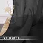 Tollpiz Sheer Curtain Linen Textured Bedroom Curtains Sheer Light Filtering Rod - Image 2