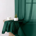 Hunter Green Sheer Curtains 72 Inches Long 2 Panels, Rod Pocket Voile Light - Image 8