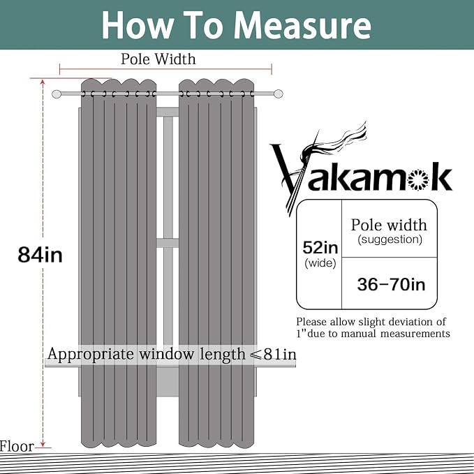 Yakamok Dark Grey Room Darkening Curtains 84 inch Sliding Door Drapes | 1 - Image 7