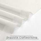 Sheer Ivory Curtains Light Filtering Window Drapes - Image 5