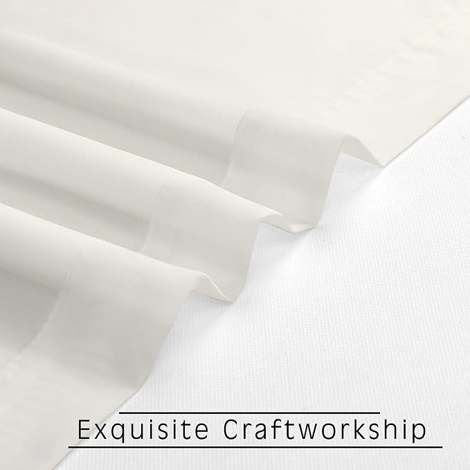 Sheer Ivory Curtains Light Filtering Window Drapes - Image 5