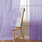 Simplebrand Lavender Sheer Curtains 63 Inch Length 2 Panels, Rod Pocket Solid - Image 4