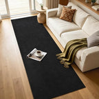 2x8 Black Solid Runner Rug Washable Non-Slip - Image 7