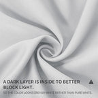 Joydeco White Curtains 95 Inches Long 1 Panel, Thermal Insulated Long Curtains& - Image 2