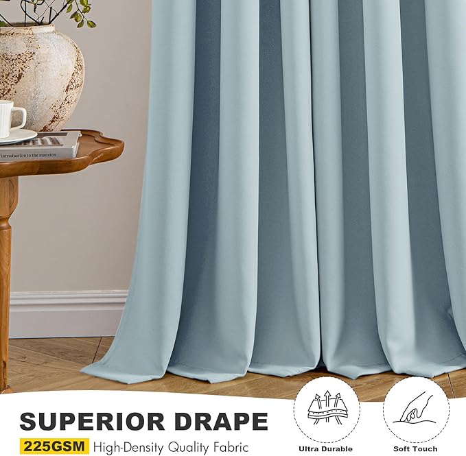 MIULEE Blackout Curtains for Bedroom 2 Panels 40 x 54 Inch Long Slate Blue | - Image 5