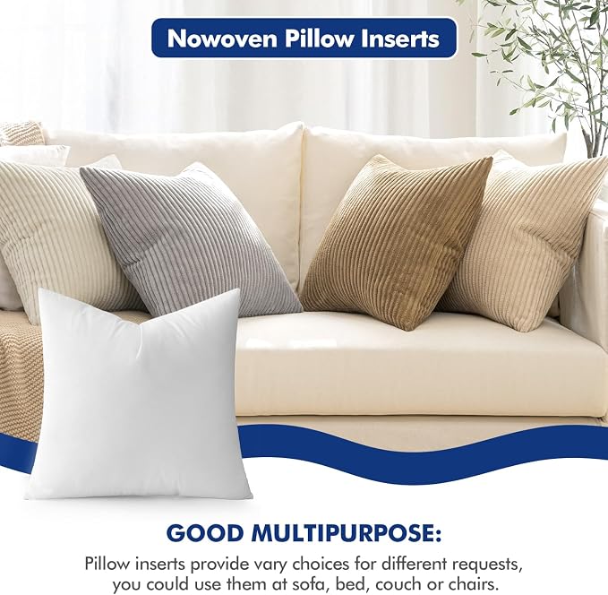 MIULEE Pillow Insert 26x26 Inch Decorative Square Throw Pillow Inserts | - Image 2