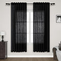 Black Sheer Linen Curtains 70 Inch Length by Nanspring