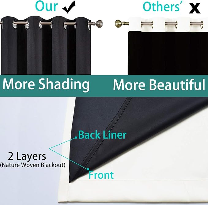 Yakamok Cream 100% Blackout Curtains 54 Inches Long - Image 5