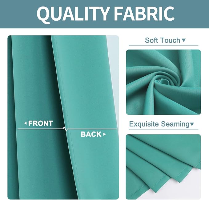 ChrisDowa Blackout Curtains for Bedroom and Living Room 54 Inches Long | 2 - Image 3