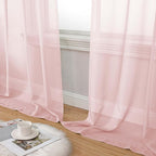 Blush Sheer Curtain for Bedroom Living Room 72 Inches Long 2 Panels Set - Image 8
