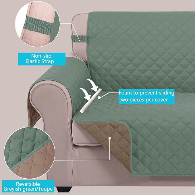 U-NICE HOME 4 Seater Sofa Cover 91''Large Couch Cover, Pet Friendly, Elastic - Image 3