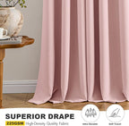 MIULEE Blackout Curtains for Bedroom 2 Panels 40 x 63 Inch Long Pink | Thermal - Image 5