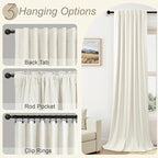 Room Darkening Curtains 63 Inches Long Small Bay Window Dining Room Curtains - Image 6