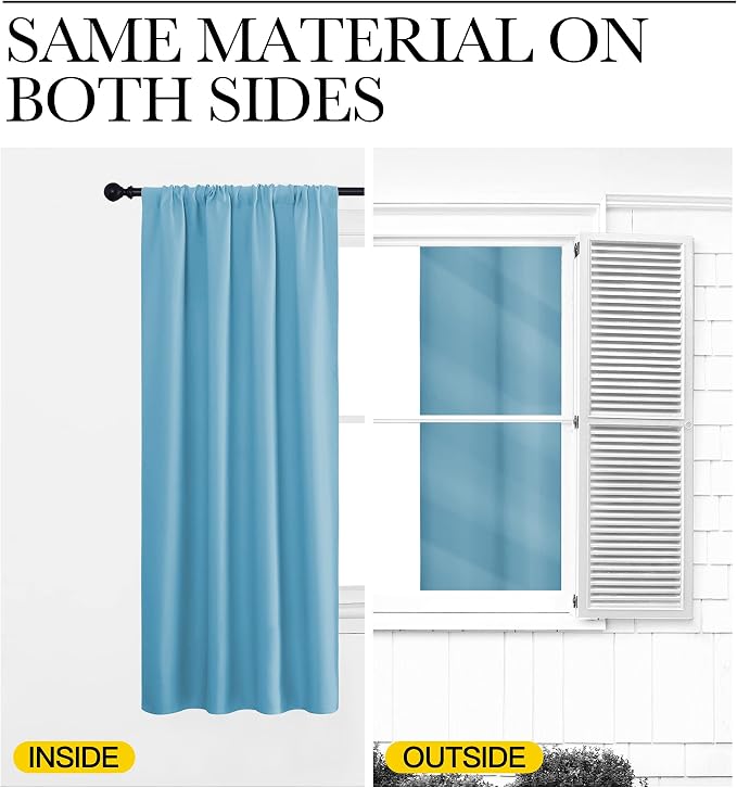 NICETOWN RV Blackout Curtains for Camper Windows, Teal Blue, Short Blackout - Image 5