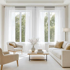 MIULEE White Sheer Curtains 100 Inches Long 4 Panels 42 x 100 Inches | Light by MIULEE