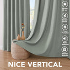 H.VERSAILTEX Blackout Curtains Linen Curtains 120 inches Long 100% Black Out - Image 7