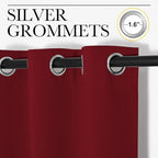 NICETOWN Burgundy Red Blackout Curtains 120 inches Length - Image 2