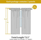 Hot Pink Sheer Curtains for Bedroom Living Room 72 Inches Long 2 Panels Set - Image 2