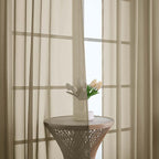 Chyhomenyc Taupe Sheer Curtains 90 Inches Long 2 Panels, Light Filtering Taupe - Image 9