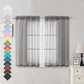 Voile Sheer Curtains with Decorative Rod Pocket, Modern Airy and Clean Selvedge by OVZME