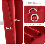 MIULEE Blackout Curtains for Bedroom 2 Panels 40x84 Inch Long Christmas Red | - Image 4
