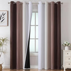 Brown and Greyish White Blackout Curtains 52x102 2 Panels | Ombre Curtains by ESTELARTEXTILER