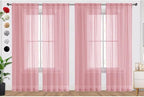 SpaceDresser Sheer Blush Curtains 4 Panels Rod Pocket Semi-Sheer Curtain 63 by SpaceDresser