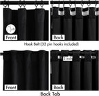 MIULEE Velvet Curtains 50W x 90L 2 Panels Black Blackout Curtains | Luxury - Image 3