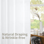 White Linen Semi Sheer Curtains 36 Inch Length - Image 4