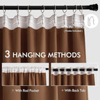 MIULEE Cappuccino Brown Back Tab Blackout Curtains 52"x84" Long 2 Panel Set | - Image 3