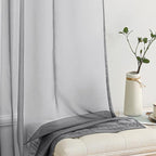 MIULEE Charcoal Grey Sheer Curtains 84 Inches Long 2 Panels, 54 X 84 Inches | - Image 4