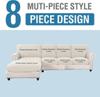 H.VERSAILTEX Sectional Couch Covers 8 Pieces Stretch Sofa Covers - Image 2