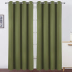 Olive Blackout Curtains/52 x 95 Inch/Set of 2 Panels Thermal Insulated Room by Lemomo