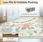 RELEANY Floral Washable 5x7 Area Rugs Beige/Green | Flower Carpet Print Boho - Image 4