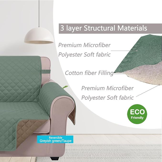 U-NICE HOME 4 Seater Sofa Cover 91''Large Couch Cover, Pet Friendly, Elastic - Image 4