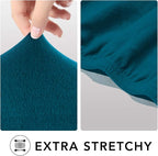 PureFit Stretch Oversized Couch Covers Sofa Slipcovers Peacock Blue | 1-Piece - Image 4