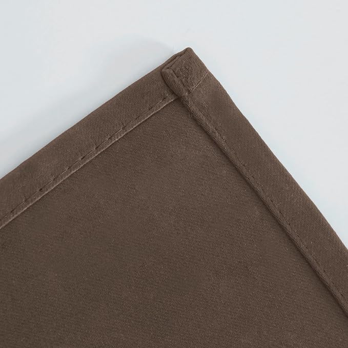 Chocolate Brown Blackout Curtains 34 x 84 Inch Length/Set of 2 Curtain - Image 7