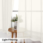 Simplebrand Ivory Sheer Kitchen Curtains - Image 3