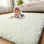 Amdrebio Cream Ivory White Large Rug 8x10 - Image 7